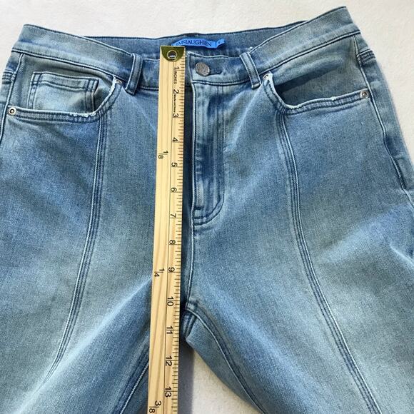 J McLaughlin womens 6 Clearwater light indigo front seam slight flare jeans - Picture 5 of 12